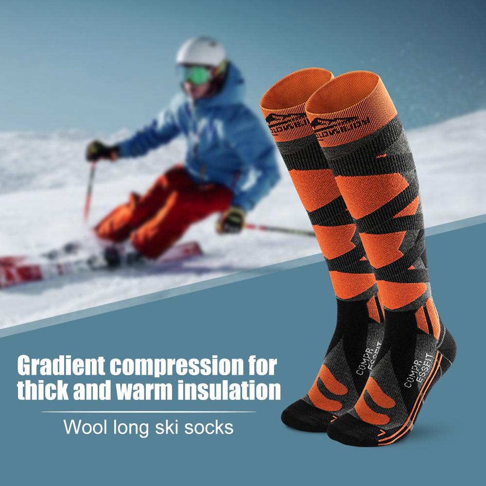 1 Pair Ski Socks, Cold Weather Socks for Snowboarding, Snow, Winter, Thermal Knee-high Warm Socks, Hunting