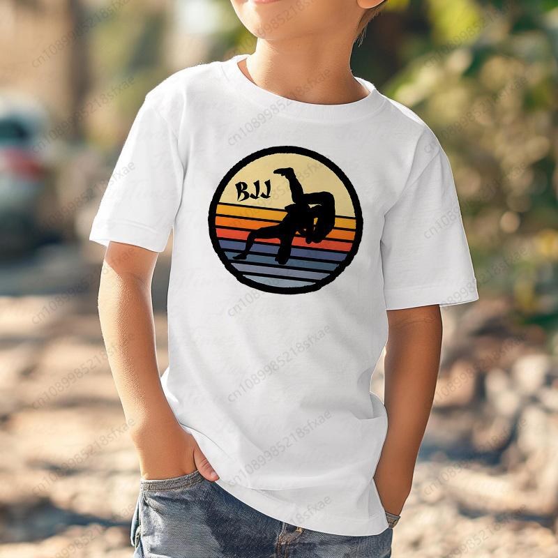 Jiu Jitsu Rashguard Murder Yoga Kid Casual Children Tshirt New Print Girls T Shirt Short Sleeve O-neck Summer Tops T-shirt