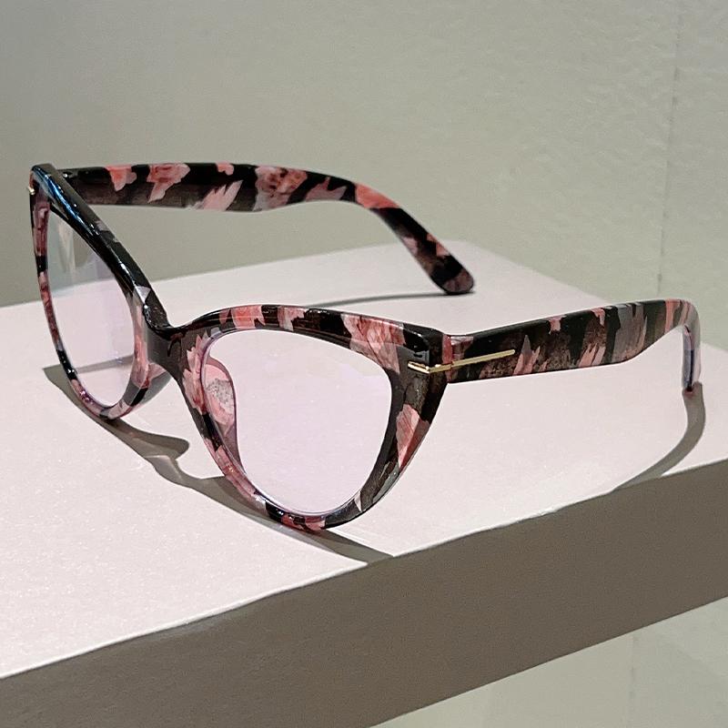 

Очки для чтения «кошачий глаз» большого размера, модные оптические оправы с защитой от синего света, трендовый стильный дизайн, очки для пресбиопии 4 цветочный