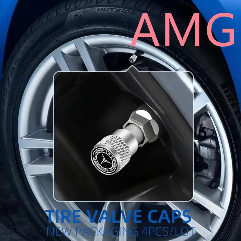 AMG Car Wheel Caps sticker Anti-Leak Airproof For Mercedes Benz C200L CLA GLA W201 W203 W206 W211 W212 car Accessories CM3