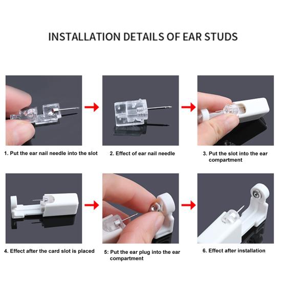 1 Set Ohrlochstecher Stecker Einweg-Piercing Tragbares Schmerzfreies Schnelles Piercing-Gerät für den Alltag