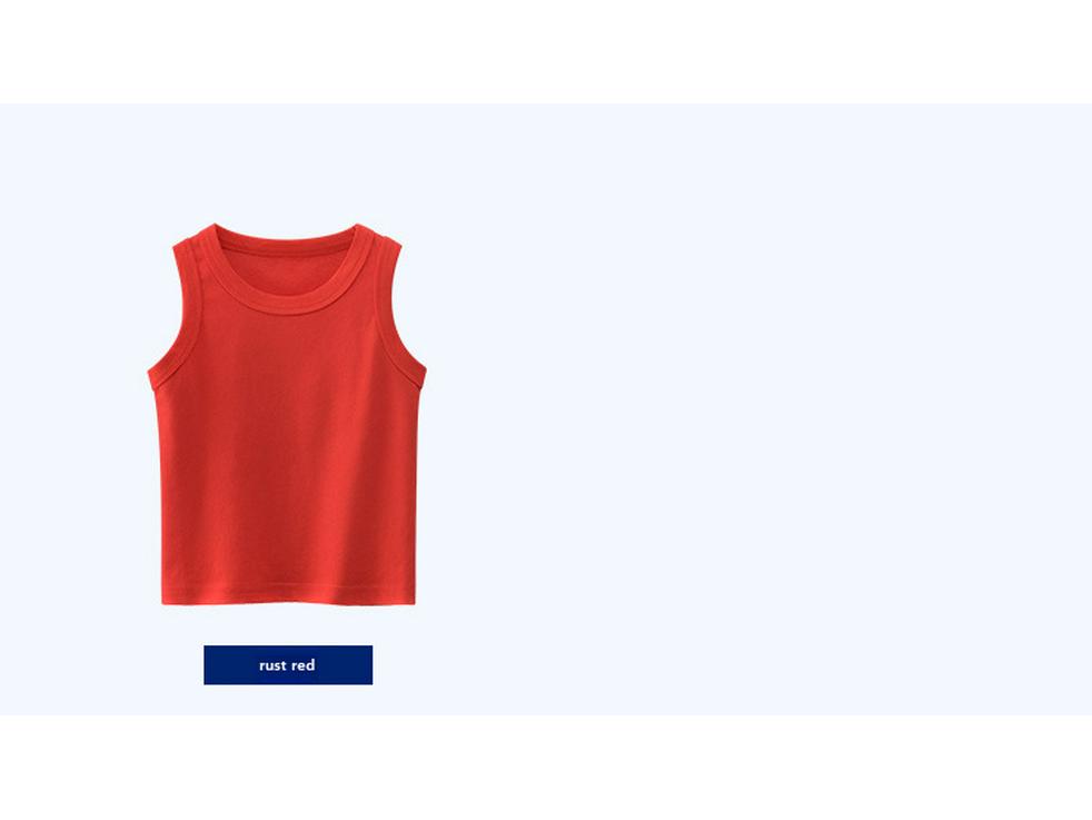 27kids Tanktop für Kinder im koreanischen Stil mit Unifarbe - Sommerkollektion 2025