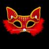 Masquerade Mask Foxes Mask Halloween Costume Mask Sequins Cats Mask Half Face Mask for Party