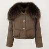OFTBUY Winter Jacket Women Big Real Raccoon Fur Collar Natural Thick Warm Duck Down Coat Short Outerwear Streetwear Loose Casual