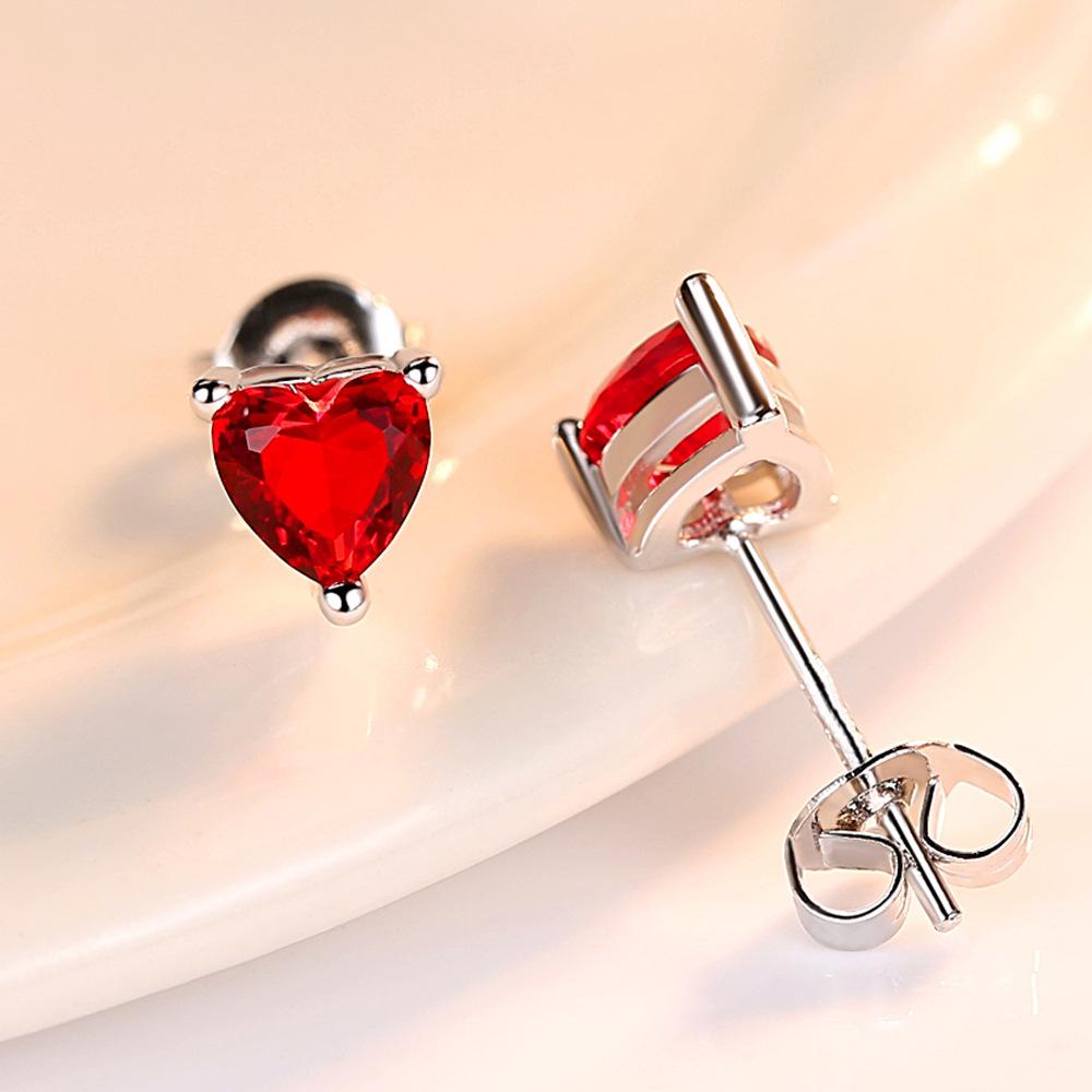 Korean Heart-Shaped Silver-Plated Earrings for Women - Elegant and Versatile.