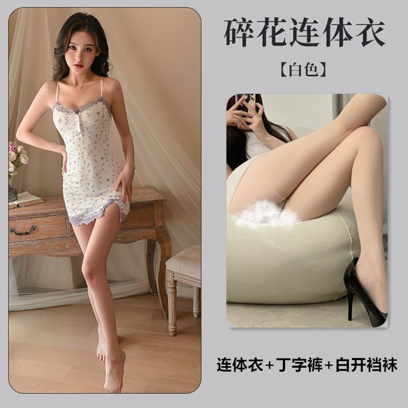  Erotic lingerie lace lace female pure lust style sexy suspender hip skirt stretch floral nightdress