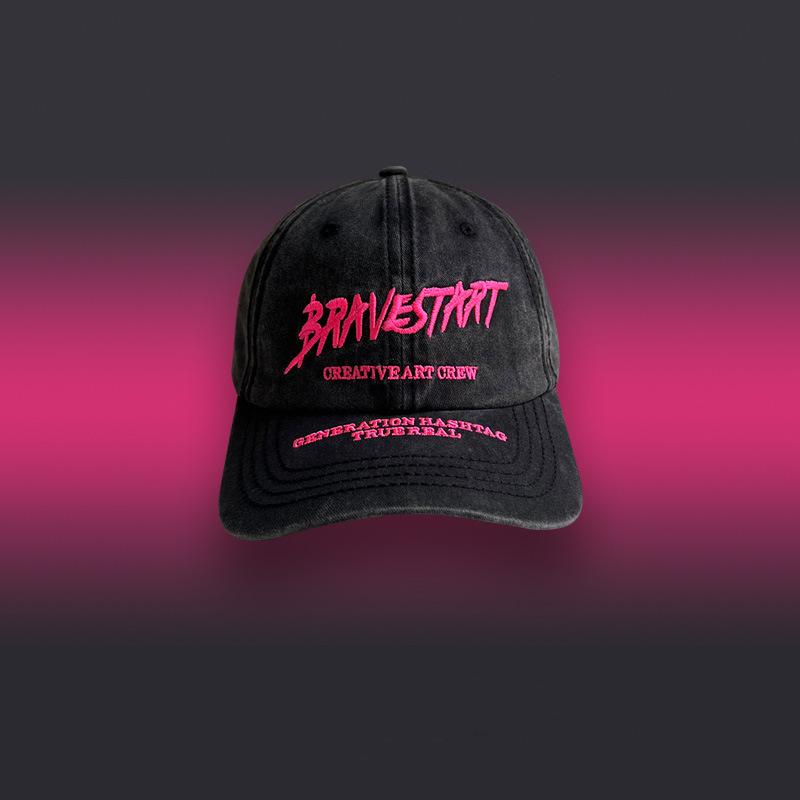 

Trendy brand high-quality washed denim baseball cap female face small versatile street embroidery cap male Adjustable