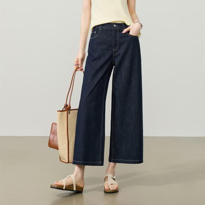 ESE-Y Women s Loose Fit Cropped Wide-Leg Jeans 33