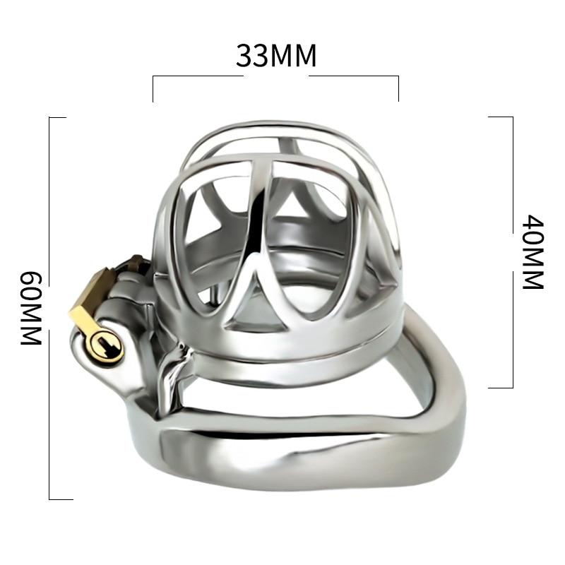 Male Chastity Lock Stainless Steel CB Penis Cage Metal Adult Sex Toys Ga Cock Ring Ball Stretcher Slave BDSM