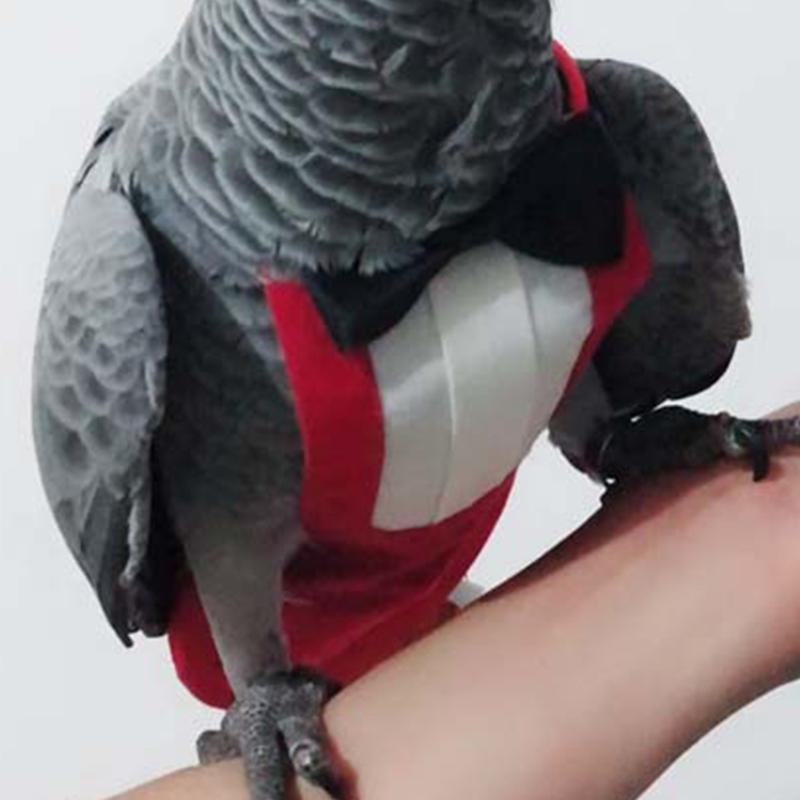 Bird Diaper Flight Suite Protective Parrot Nappies with Waterproof Inner Layer  Urine Wet Suit with Bowtie for Birds B03E