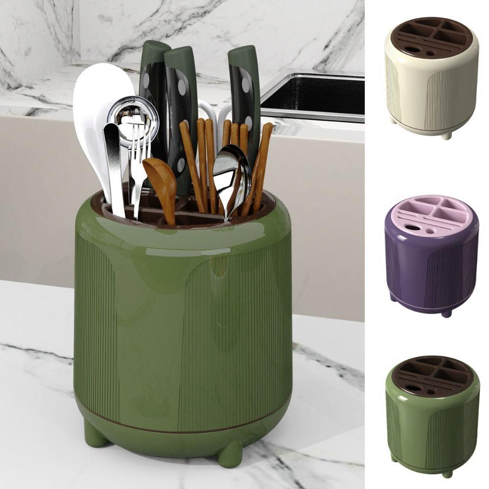 Divided Chopstick Storage Box No-Tip Cutlery Organizer Cutter Storage Rack for Kitchen