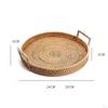 Handcrafted Bamboo Serving Tray with Stylish Wooden Handles