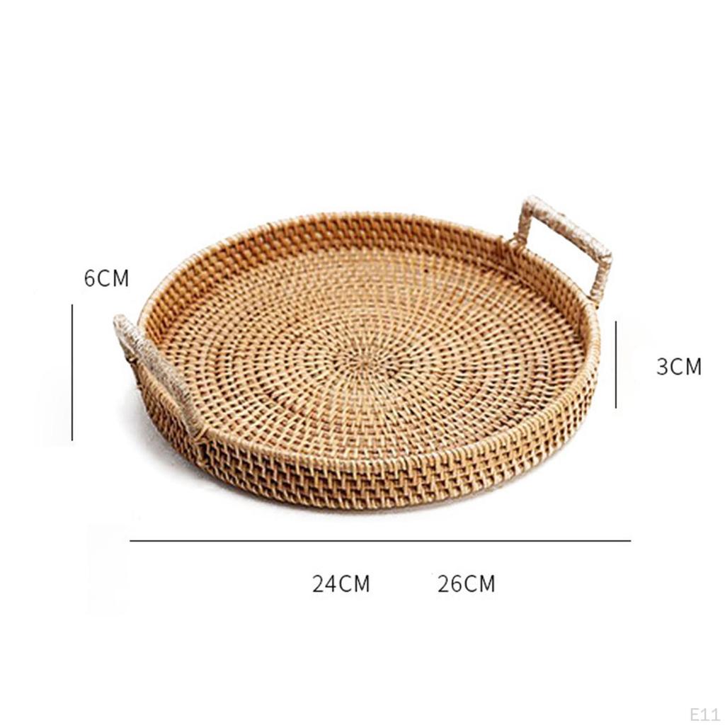 Handcrafted Bamboo Serving Tray with Stylish Wooden Handles