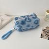 Large Capacity Plush Makeup Bags Toiletry Bag Travel Cosmetic Storage Bag Portable Love Print Organizer Pencil Case Cute Clutch Pouch