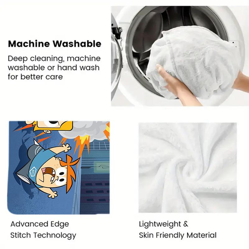 Robotboy 2D Flat Pattern Flannel Blanket High quality All Seasons Warmth and Comfort Perfect for Christmas Gifts.DMT0925380