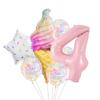 8 Pcs Donut Ice Cream Star Balloon Colorful Paper Confetti Balloon Set for Baby Shower Girl's Donut  Birthday Party Decorations