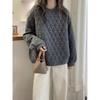 Women's Plus Size Diamond Quilted Sweatshirt - Thick, Warm, Loose Fit for Autumn/Winter 2025