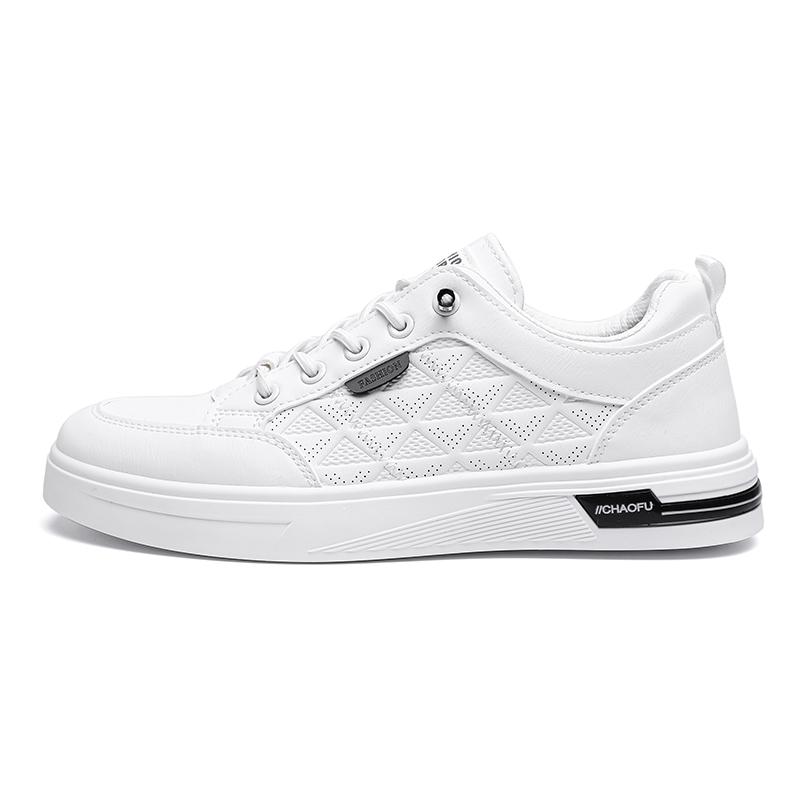 

Men Vulcanized Shoe Men s White Fashion Shoes Autumn Casual Trendy All-match Flat Lace-up Sneaker Breathable Anti-slip New Style 44 белый