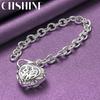 CHSHINE 925 Sterling Silver Charm Hollow Heart Bracelet for Women Wedding Party Fashion Jewelry