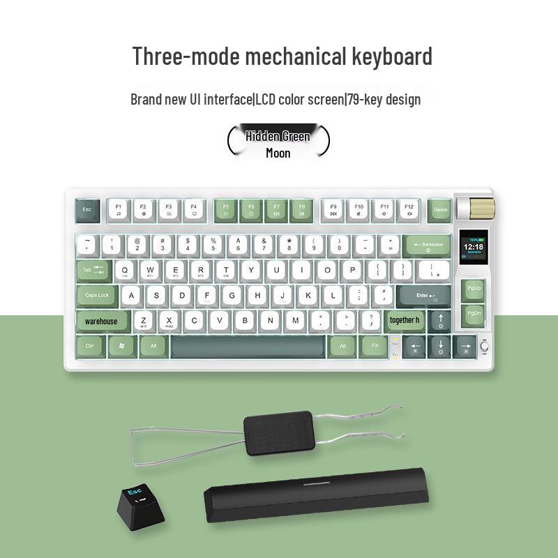 

Трехрежимная настраиваемая механическая игровая клавиатура: Возможность горячей замены, беспроводное подключение, высокопроизводительная конструкция с прокладками.