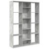 Room Divider Bookshelf Concrete Grey 100 x 24 x 140 cm Wood Based Material