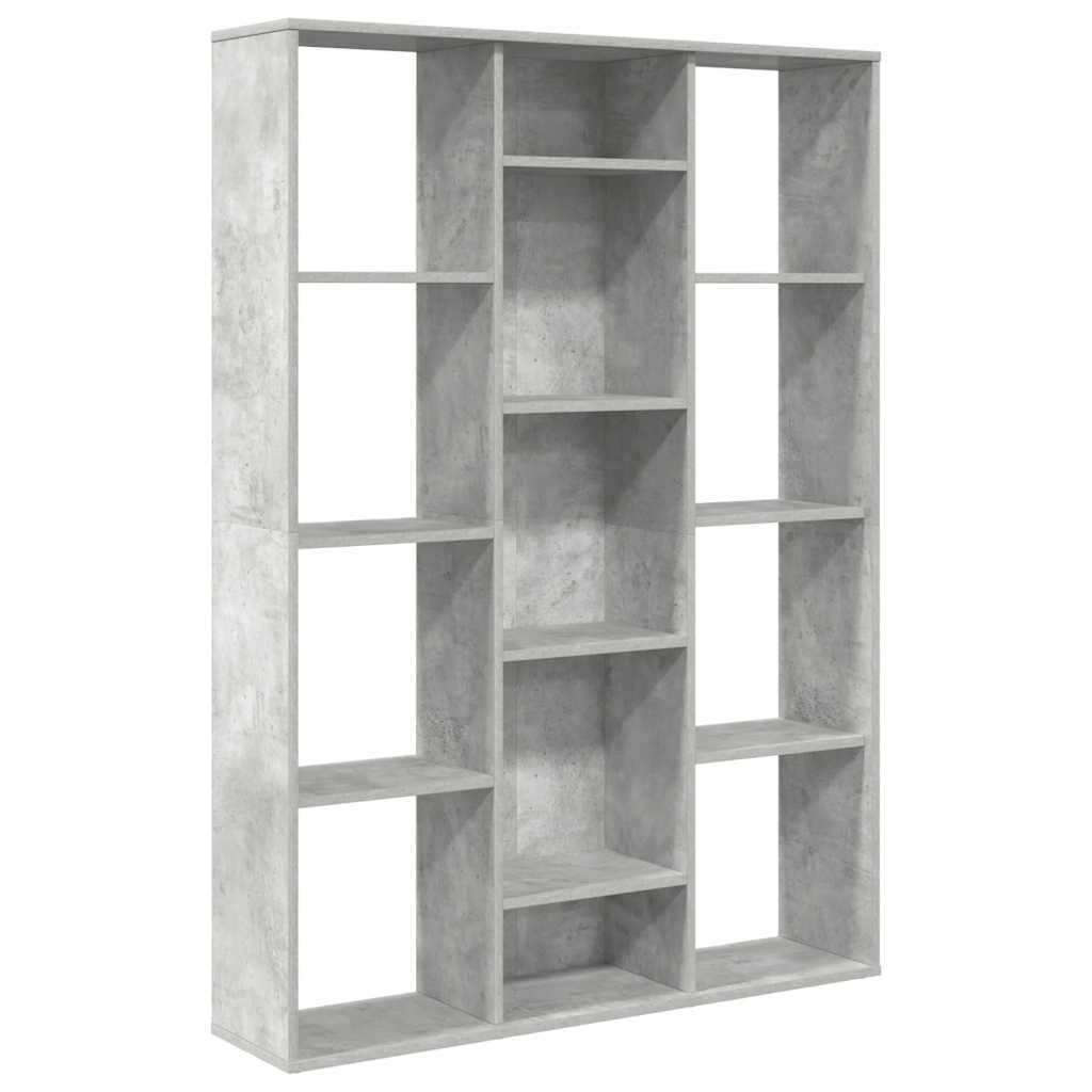 Room Divider Bookshelf Concrete Grey 100 x 24 x 140 cm Wood Based Material