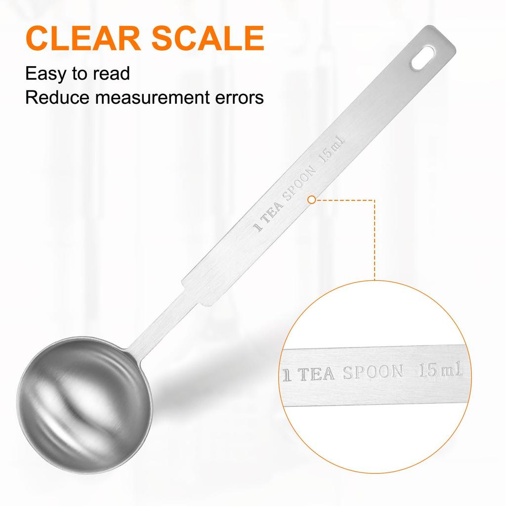 uxcell Single Measuring Spoon 3 tsp (1 tbsp 15ml) TeaspoonTablespoon 430 Stainless Steel Single Tiny Square Bowl Measuring Spoon Long Handle