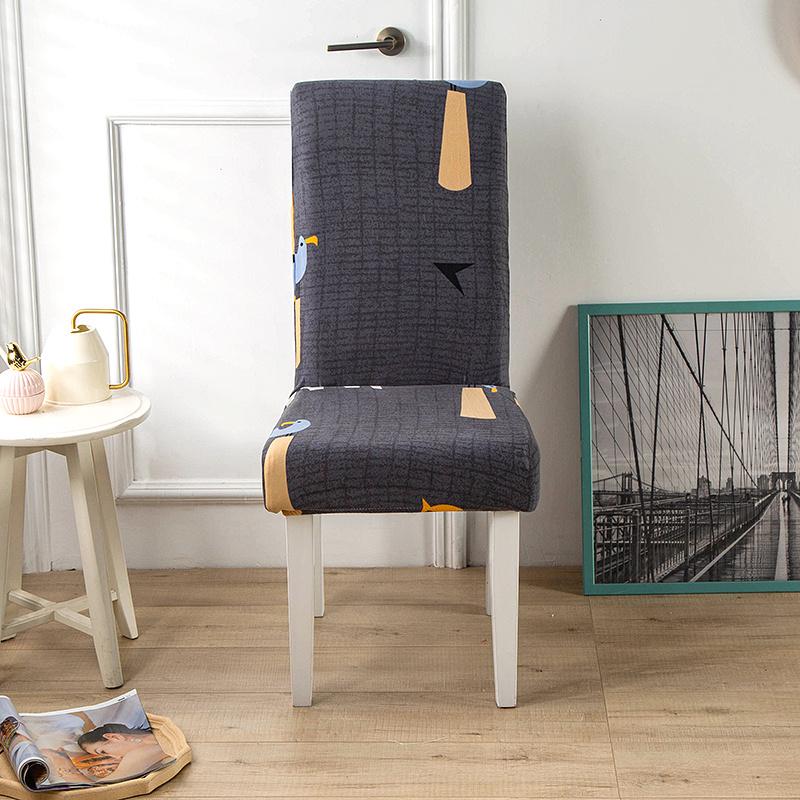 1PC Bedruckter Stuhlbezug, Stretch, waschbar, abnehmbar, große elastische Stuhlbezüge, Sitzbezug für Bankett, Hotel, Küche, Wohnzimmer