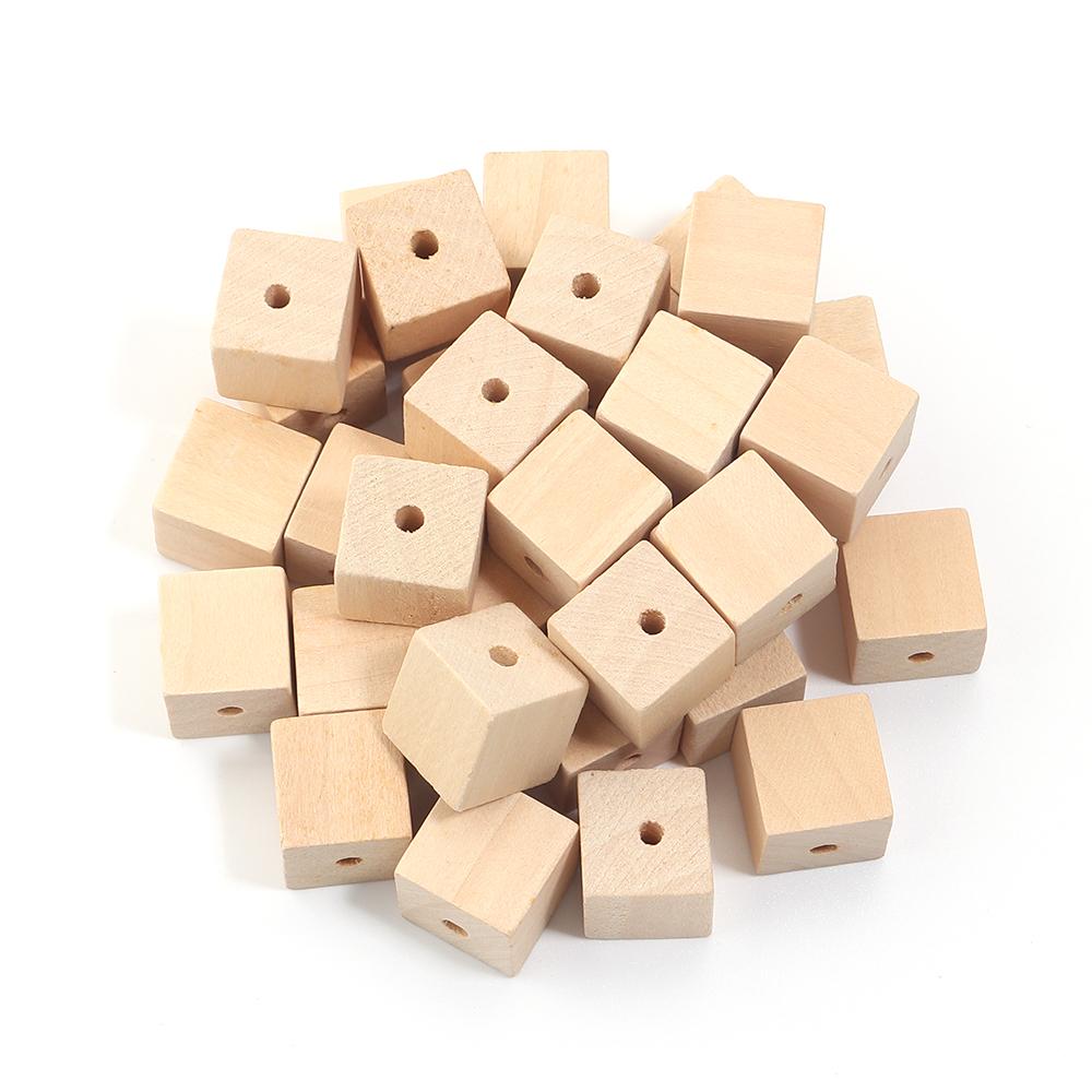 

30pcs 10-20mm Natural Color Wooden Beads Square Wood Beads Loose Spacer Beads For Jewelry Making DIY Bracelet Necklace Crafts 10mm