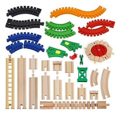 Her Tür Ahşap Ray Aksesuarları Ahşap Tren Rayı Parçaları Markalı Ahşap Raylara Uyar Çocuklar İçin Hediye Raylı Oyuncaklar