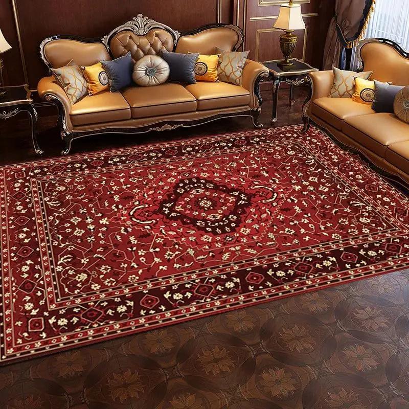 Crystal Pile Vintage Persian Living Room Full Rug Ethnic Style Coffee Table Sofa Mats Bedroom Bed Cloakroom Carpet