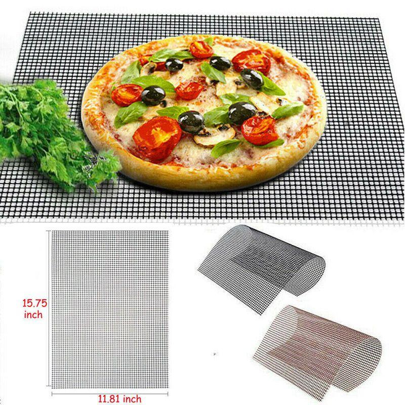 5pcs Bbq Grill Mesh Nonstick Mat Reusable Sheet Heat Resistant Baking Cooking