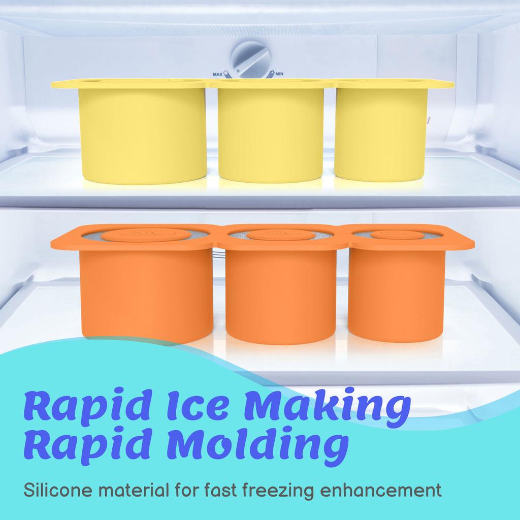 Eiswürfelschale für Becher, wiederverwendbare Schnapsglasform, leicht zu lösende, wiederverwendbare große Eisballschalen aus Silikon mit Deckel für den Gefrierschrank