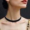 Double Layer Black Fabric Necklace Set Adjustable Lightweight Jewelry For Sensitive Skin And Stylish Outfits