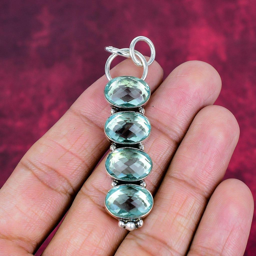 Apatit Bijuterii din Argint Lucrate Manual, Pandantiv din Argint Sterlin 925, Bijuterii Handmade cu Pietre Prețioase Frumoase, Pandantiv cu Apatit Pentru Ea