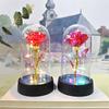 Rose artificielle rouge colorée, décoration de mariage, cadeau créatif pour la Saint-Valentin, la fête des mères, rose lumineuse dans un plastique