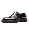 Frühling/Herbst Luxus Schwarz/Braun Handgefertigt Schnürung Dicke Sohle Echtes Geschnitztes Leder Kleider Derby Flach Brogue Formelle Oxford Schuhe