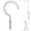25 Pack Cup Hook Ceiling Hooks, 2.9 Inches, FineGood Vinyl Coated Screw Hanger for Indoor and Outdoor Use - White