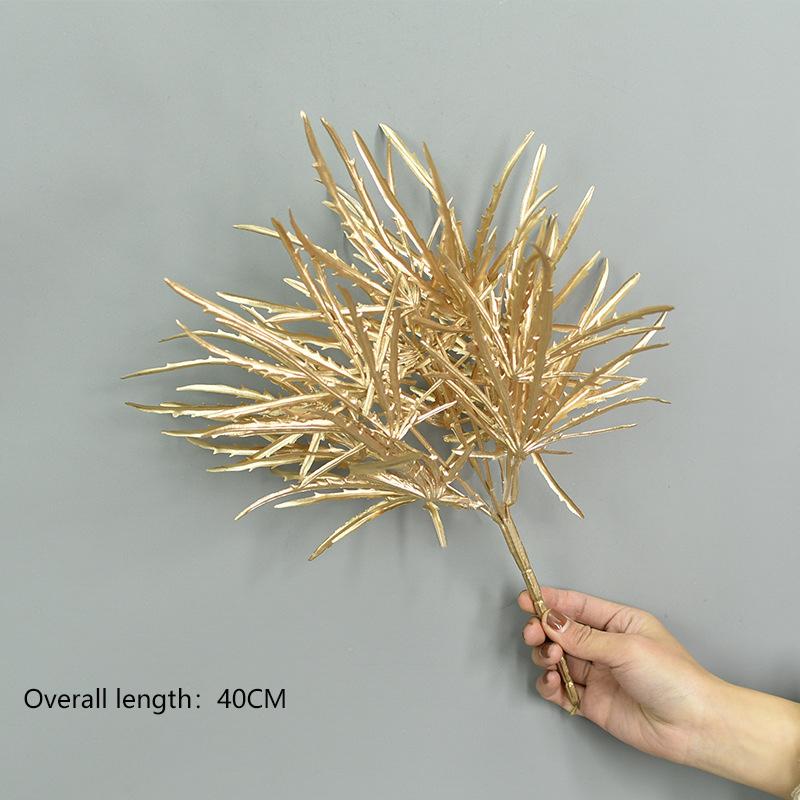 Artificial Flowers for Golden Leaves Grass PE DIY Indoor Outdoor Home Garden Party Room Bedroom Wedding Table Centerpiece Decor