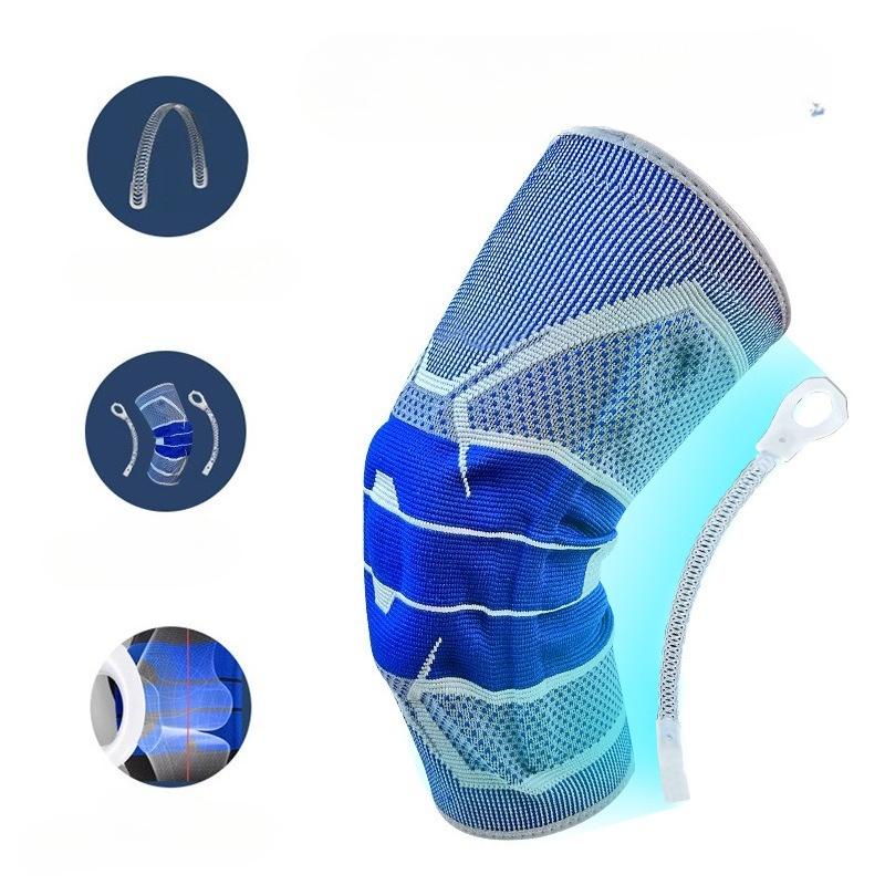 Sport Knieschoner für Männer und Frauen Basketball Fußball Badminton Fitness Laufen Silikon Federstütze Kniescheibe Meniskus