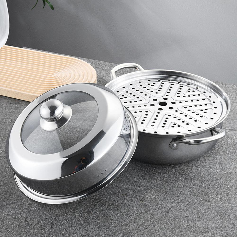 Stainless Steel Steamer Pot Steaming for Home Thicken Kitchen Utensil Food Basket Stockpot