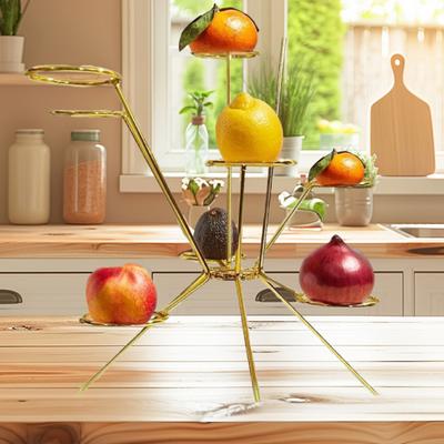 Exploding Fruit Bowl Sculpture Hand-Welded Metal Centerpiece for Table Decor Radial Design Fruit Tray Modern Home Art Gift for Housewarming