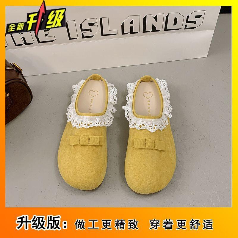 2025 new bow lace bag head half slippers women's summer wear with skirt lazy women's cool slippers