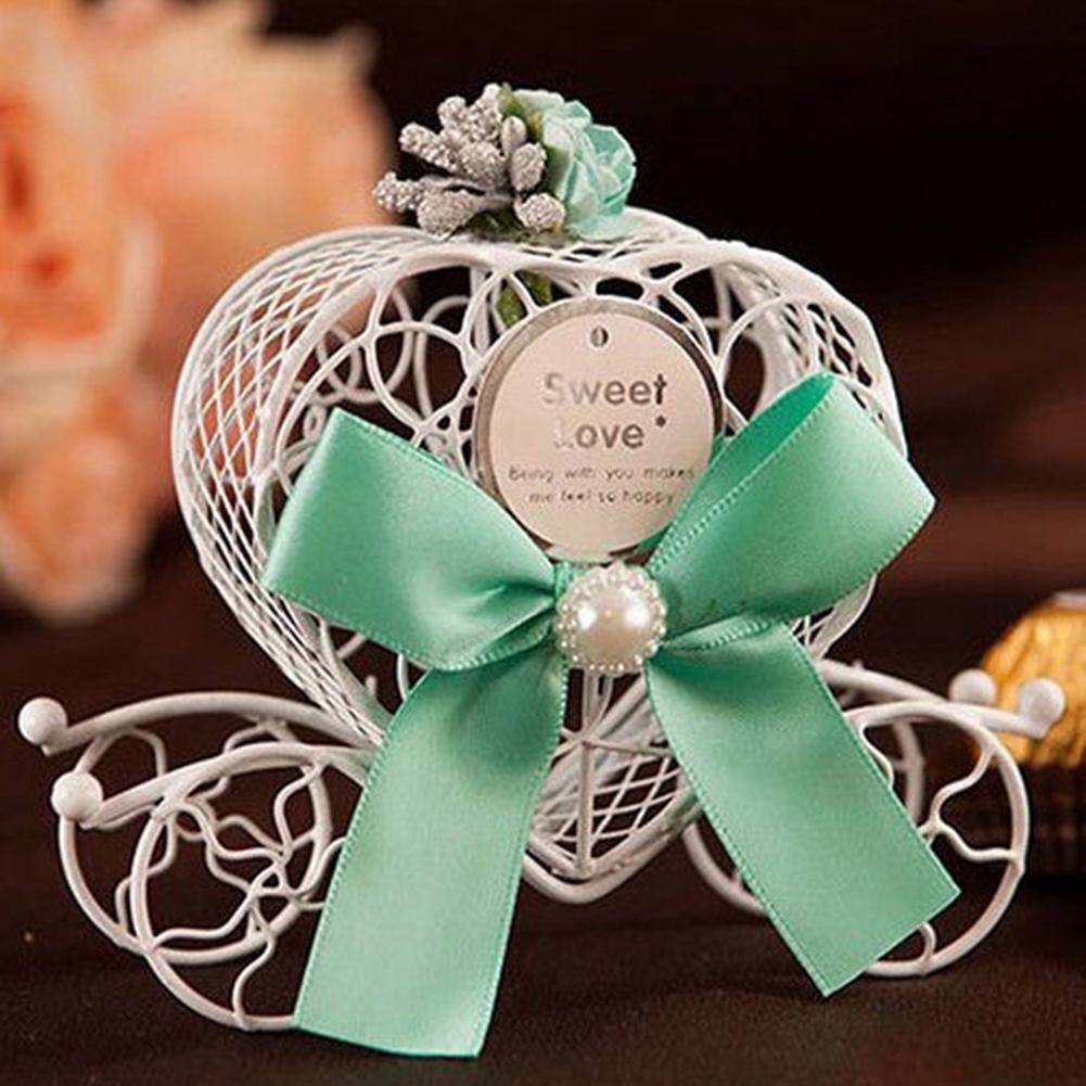 Fashion Ornaments Festival Favours Birthday Carriage Metal Heart Wedding Chocolate Party Candy Box Gift