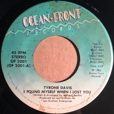 7inch Record TYRONE DAVIS - I Found Myself When I Lost You OF2001 Ocean Front Rec 1983 US Soul/Funk Used
