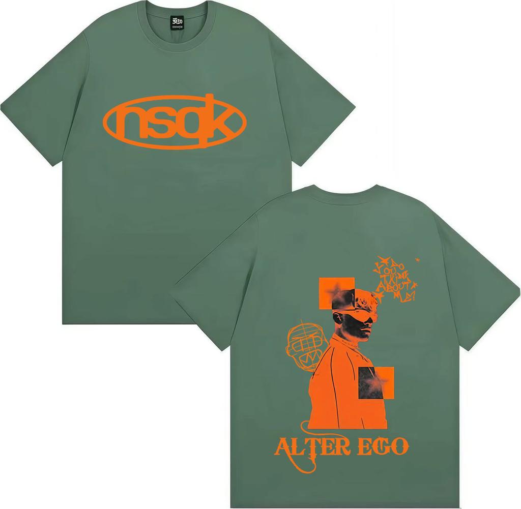 Rapper NSQK ALTER EGO Album Tour Graphic Y2K Gothic Tee Shirt Mens Women Cozy Aesthetic Streetwear Loose Short Sleeve Tshirts