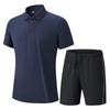 Unisex Summer Polo Shirt & Shorts Sportswear Set for Running and Fitness