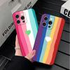Rainbow Gradient Love Desgin Soft Phone Case for iPhone 16 16E 17 Air 15 Pro Max 14 Plus 13 Mini 11 12 7 Black Cover Back Shell