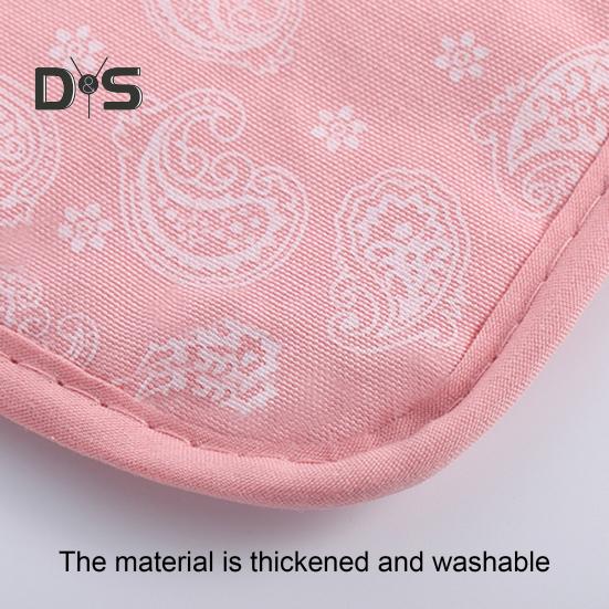 Heat Resistant 2Pcs/Set Baking Mitten Anti Scalding Cotton Flax Hand Protective Potholder Oven Gloves