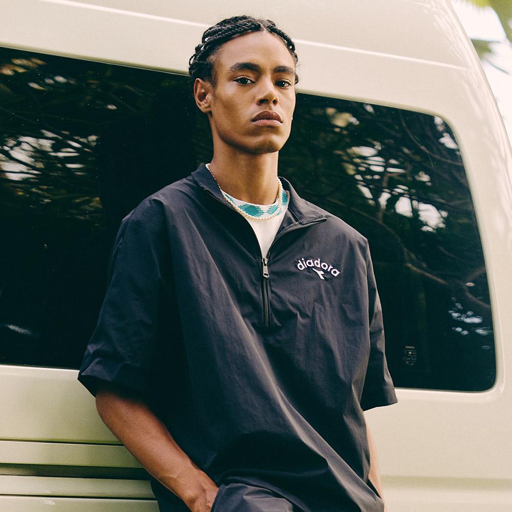Diadora Comfy Woven Short Sleeve Anorak Black
